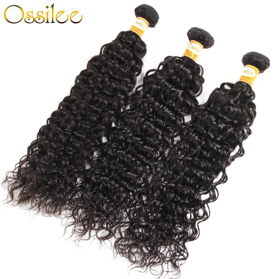 Ossilee-mechones de pelo rizado malayo con cierre, extensiones de cabello humano, Remy, proporción media, 3/4 unidades