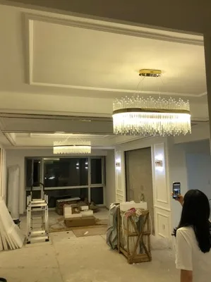 Art Glass Gold Round Oval Chandeliers