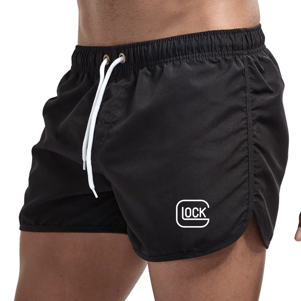 Quick-Dry Swimming Shorts Glock Handgun Logo Men\'s Swimwear Boxer Swimsuit Trunks Bathing Beach Wear Surfing Board Short Pants