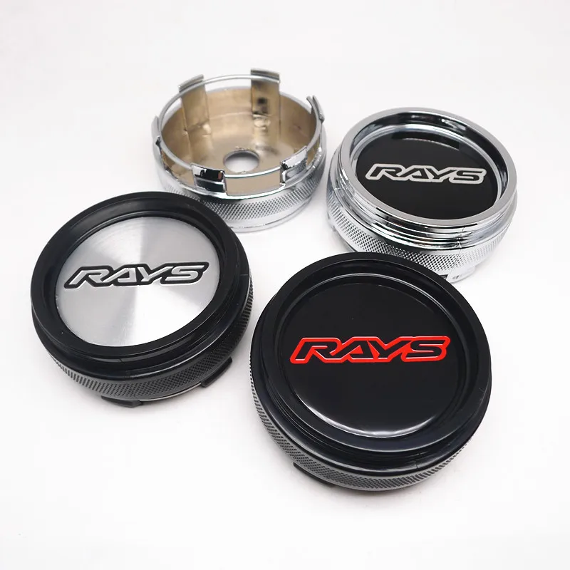 4pcs 66mm Wheel Center Caps Hub Rays VOLK CE28 TE37 Alloy Rims Dust-proof Cover Hubcaps Auto Styling Accessories