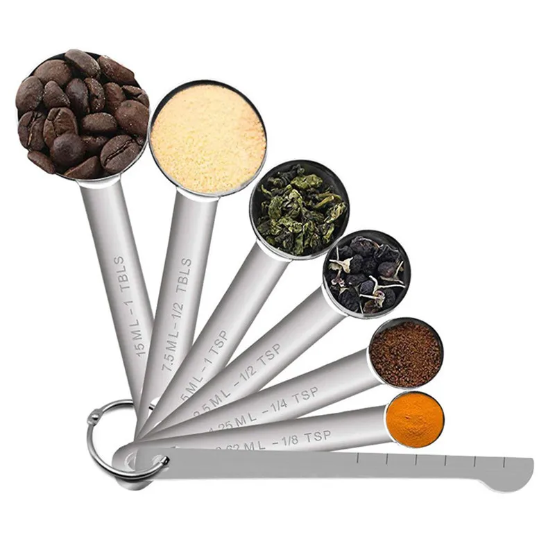 50set/lot Measuring Spoons Scoop Stainless Steel Measuring Cup Kitchen Scales Beaker Cooking Teaspoons Sugar Measuring Tools Set