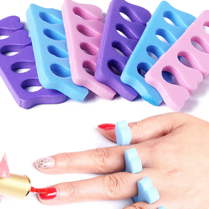 A Pair Professional Soft Foams Cotton Finger Toe Separators Nail Manicuring Foots Sponge Soft Gel UV Tools Manicure Pedicure