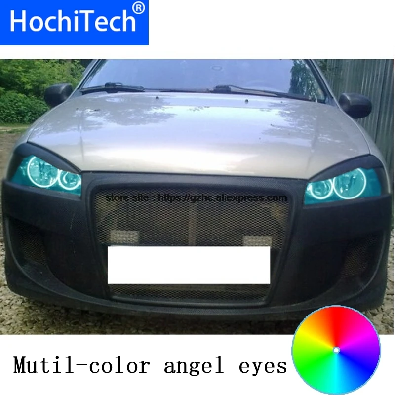 

HochiTech for Lada Kalina 1119 1118 1117 119 117 2005-2013 car styling RGB LED Demon Angel Eyes Kit Halo Ring Day Light