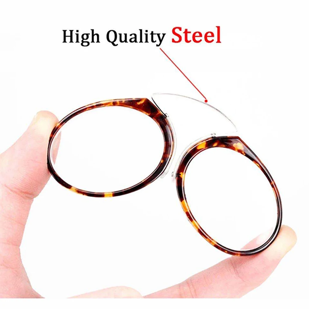 Mai Blume Mini Nase Clip Lesebrille Tragbare Brieftasche Rezept Brillen Männer & Frauen Ohne Koteletten Pince-nez Mit fall + 1 – Detail 9