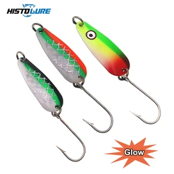HISTOLURE Luminous Trout Fishing Spoons Lures1.9g 33mm Artificial Wobbler Hard Lure Metal Brass Baits Bass