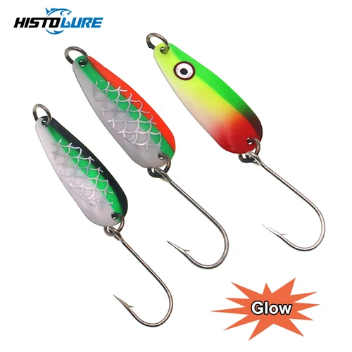 HISTOLURE 빛나는 송어 낚시 숟가락 Lures1.9g 33mm 인공 Wobbler 하드 유혹 금속 황동 미끼베이스 