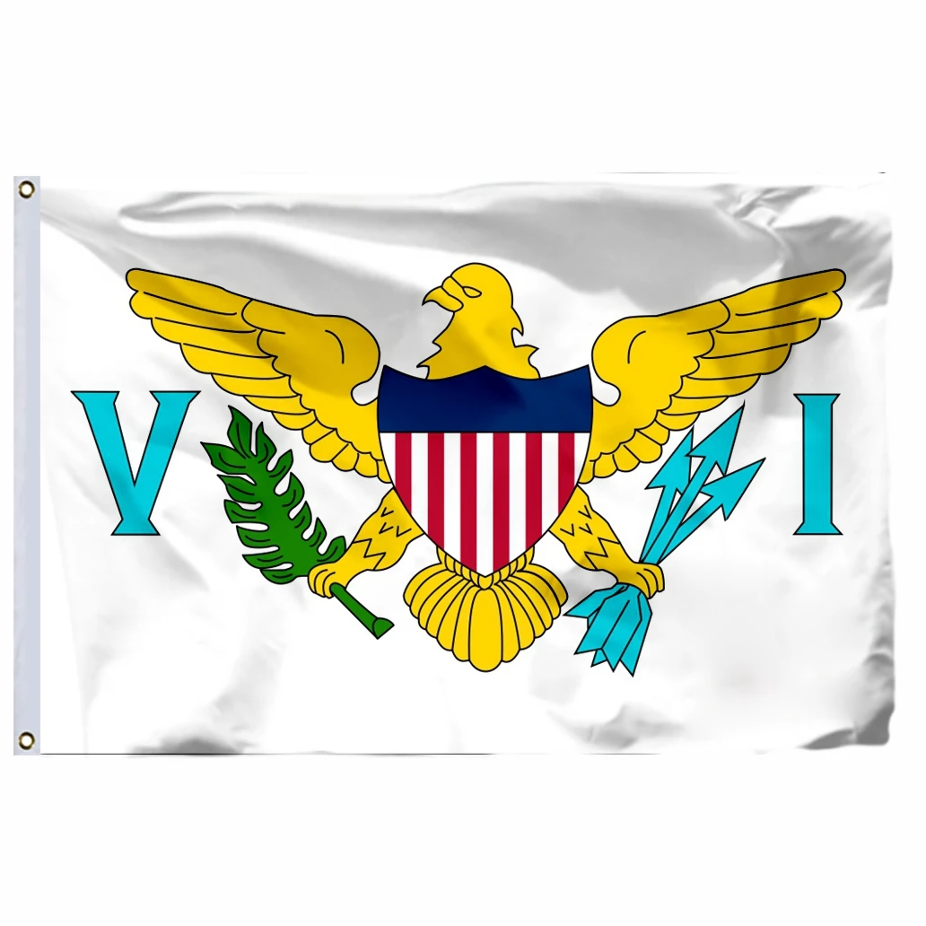 USA Current Territory Virgin Islands Flag 90x150cm 3x5ft Polyester US American United States and Banners For Home Decoration