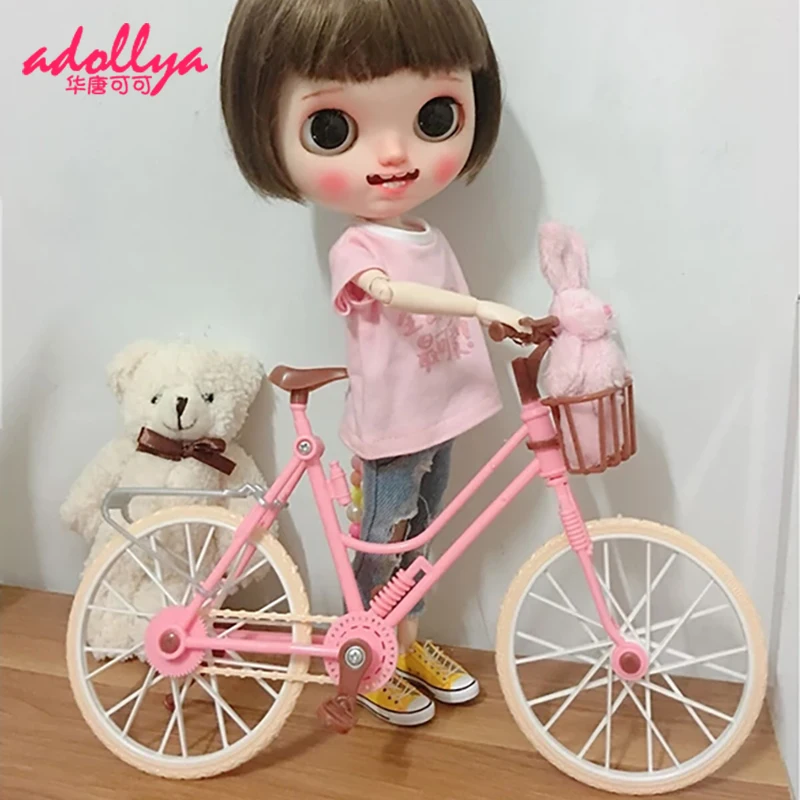 Adollya Bjd Doll Accessories Toys Dolsl Bicycle Matching Doll Bikes Accessories With Basket Dolls for Girls Children Gifts