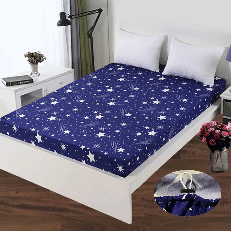 LAGMTA 1 pc 100% Polyester Sheet Mattress Cover Bed Sheet Printing Fitted Sheet Four Corners With Elastic