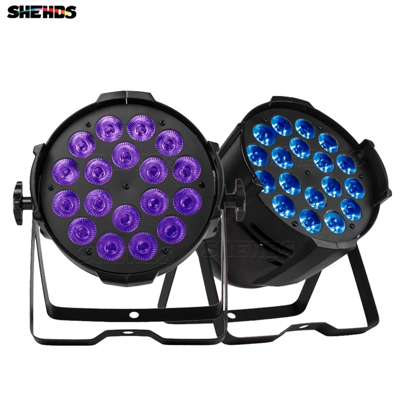 SHEHDS Aluminum Alloy LED Par 18x18W RGBWA+UV 6in1 Can  Spotlight DJ Projector Wash Stage Lighting