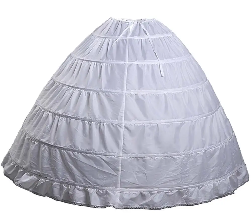 CharmingBridal 6 Hoop Ball Gown Petticoat Half Slip Women Underskirt Wedding Crinoline White