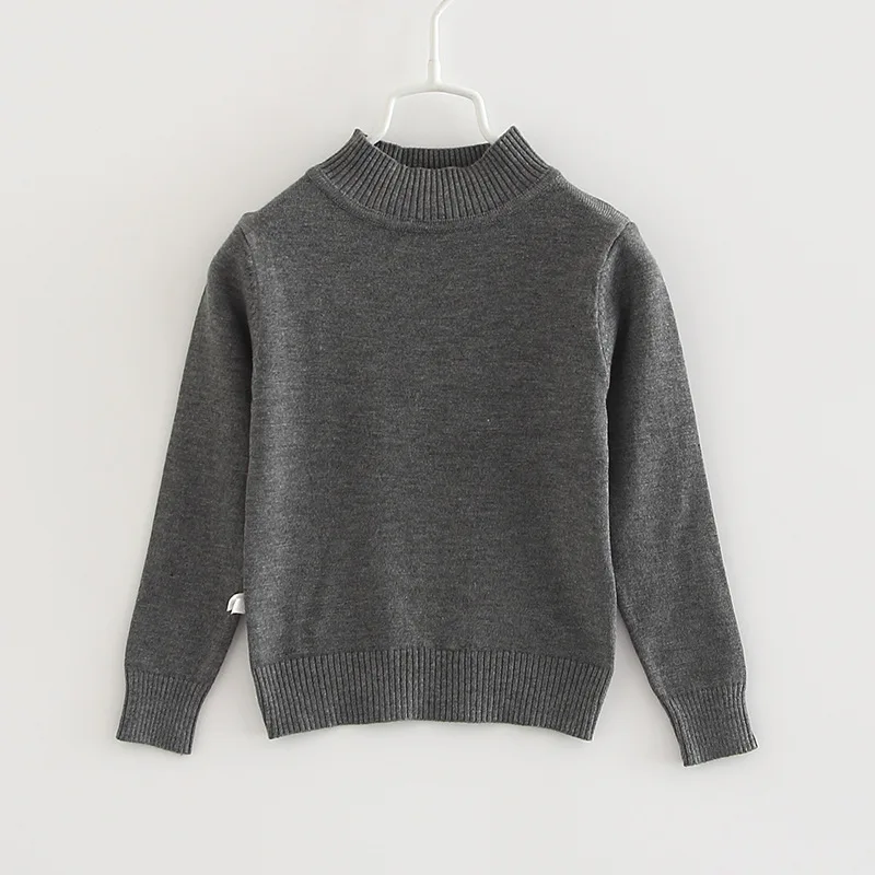 Spring Autumn Kids Sweater Plain Turtle Neck Boys and Girls Pullover 1 2 3 4 5 6 7 Years Old Toddler Girl Clothes 195001