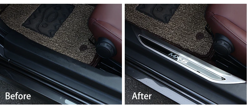 Edelstahl-Türschwellenschutz, Pedal-Abschleifplattenabdeckung, Zierleisten, Zubehör, Auto-Schwellenabdeckung für Mazda MX-5 RF ND MX5 – Detail 3