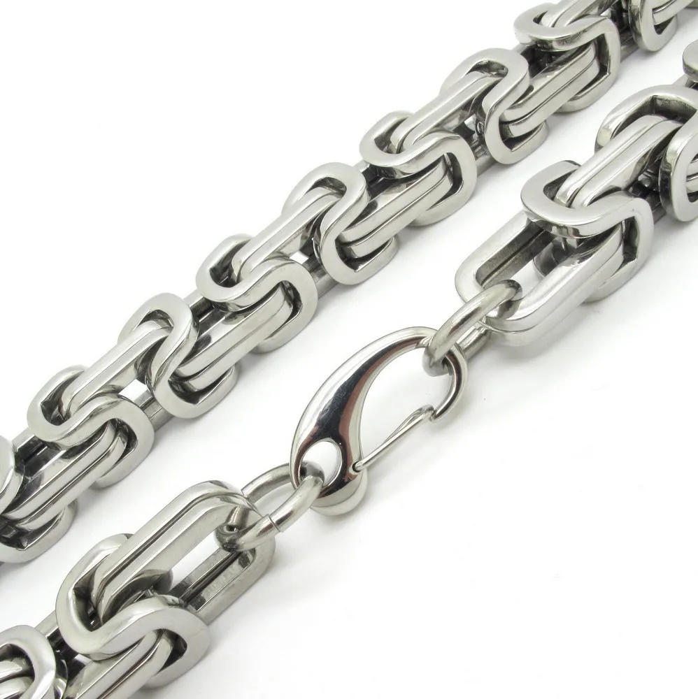 6/8/12/15mm High Quality Stainless Steel Silver Color Srong Handmade Byzantine Box Link Chain Men\'s Necklace Or Bracelet 1PCS