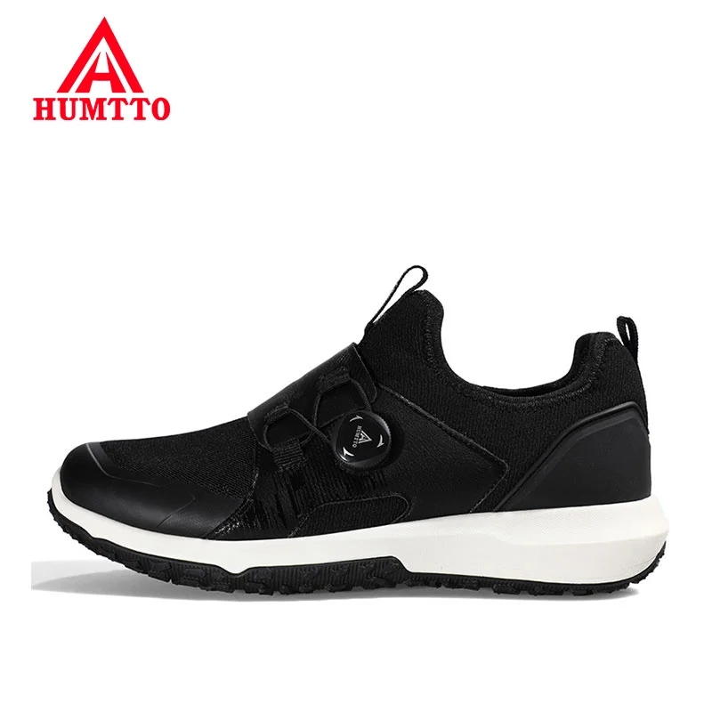 HUMTTO Brand Sneakers for Men 2021 Breathable Leather Sport Casual Black Man Shoes Waterproof Luxury Designer Walking Shoes Mens