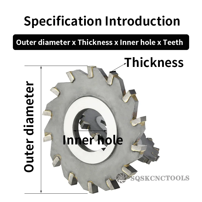 Three sided indexable disc saw milling cutter alloy tungsten steel tool cnc blade maching flat carbide tools