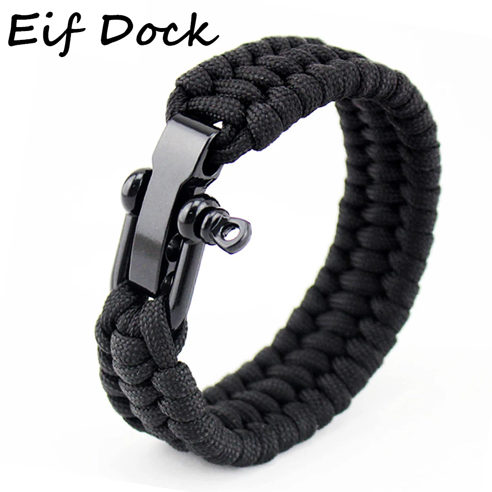 Eif Dock Outdoor Survival Paracord Nylon Rope Bracelet Survival Kit For Men Outdoor Emergency Survival Parachute Dropshipping