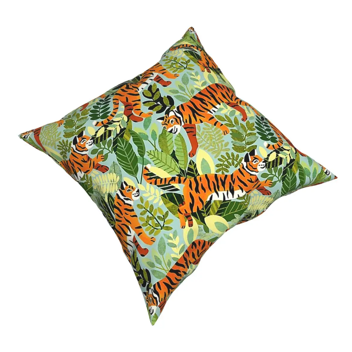 Tiger Jungle Pillowcover Decoration Wild Animal Cushions Throw Pillow for Living Room Polyester Double-sided Printing Leisure