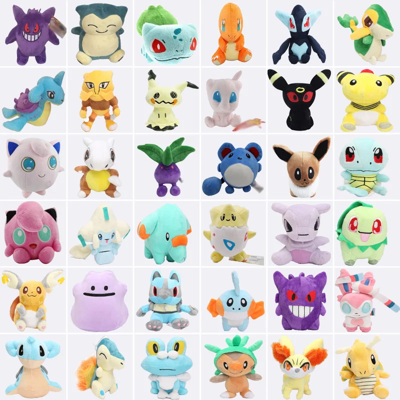 

Mimikyu Raichu Lapras Mew Dragonite Charmander Ditto Oddish Togepi Jigglypuff Mudkip Sylveon Snorlax Stuffed Dolls Plush Toys