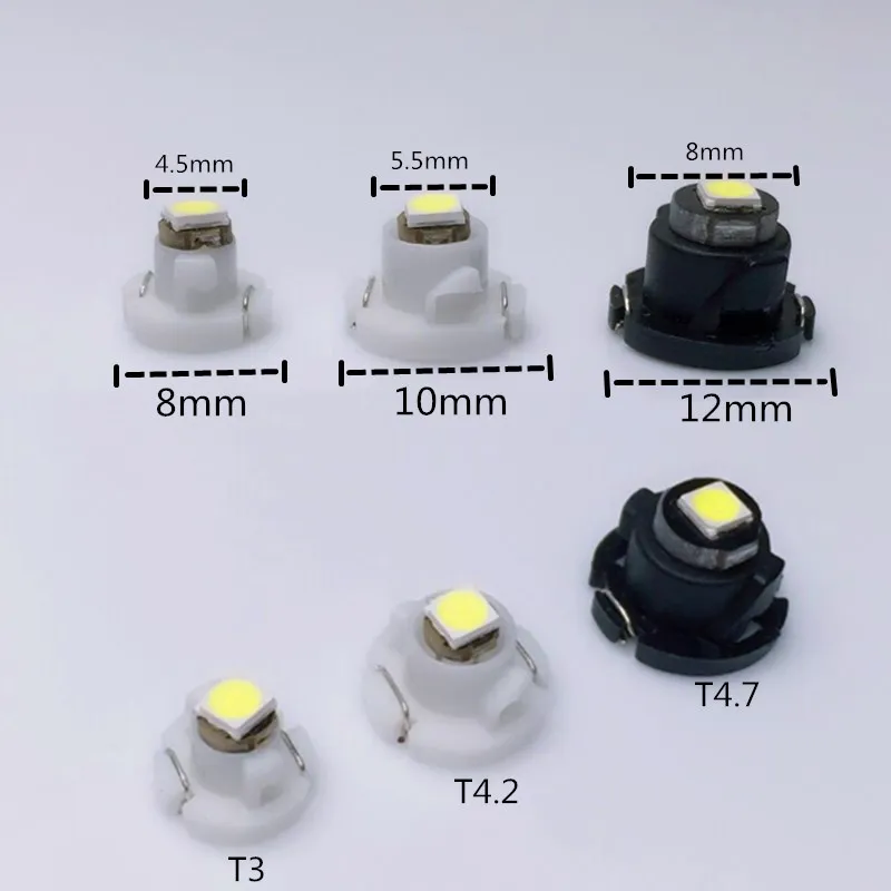 10PCST3 T4.2 T4.7 Auto HA CONDOTTO LA Luce Dello Strumento 1 SMD 12V del Cuneo Indicatori del cruscotto Lampada Luce Dello Strumento Chiave aria