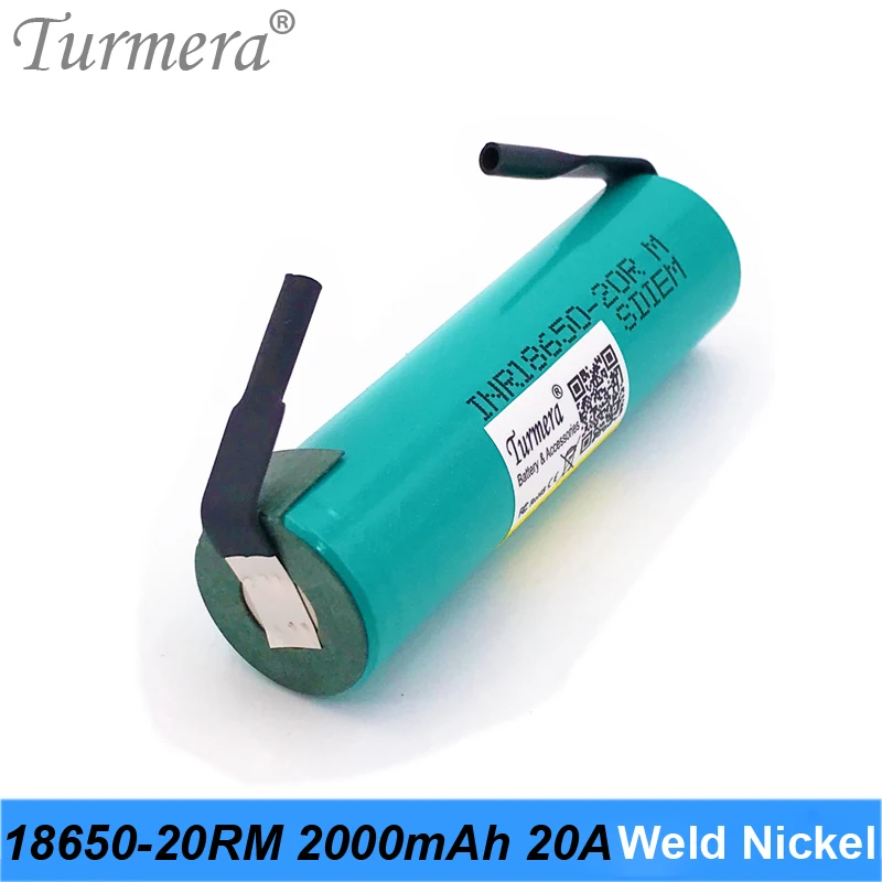 18650 2000 mAh 20A Bateria INR18650-20RM 3,6 V Nikiel lutowniczy do odkurzacza Bateria i narzędzie Śrubokręt Shrika Użyj Turmera