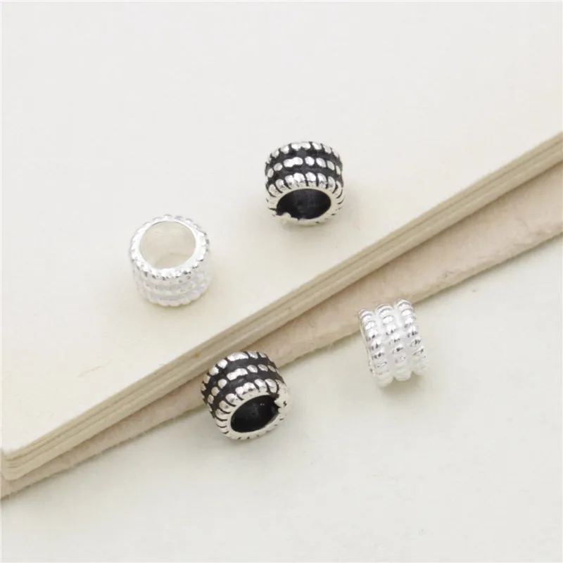 5pcs 925 Sterling Silver Spacer Beads Suit for Bracelet Necklace Loose Beads Diy Jewelry Making