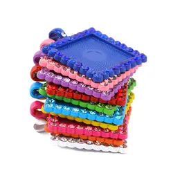 20PCS Diamond Cabochon Pendant Base 25mm DIY Jewelry Making Necklace Crafts Accessories Colorful Zircon jewellery Tray Findings