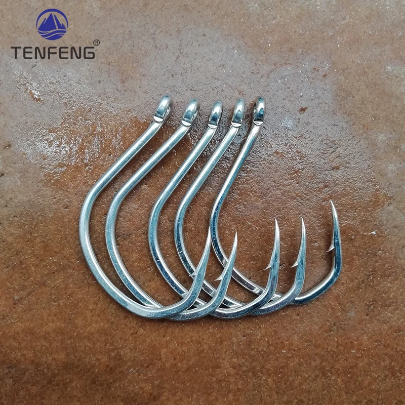 

5Pcs Fishhooks Seawater Bright Tin Plating Fish Barbed Circle Hook Angling Perch Carp Bass Fishing Tackles Jig Head Pesca