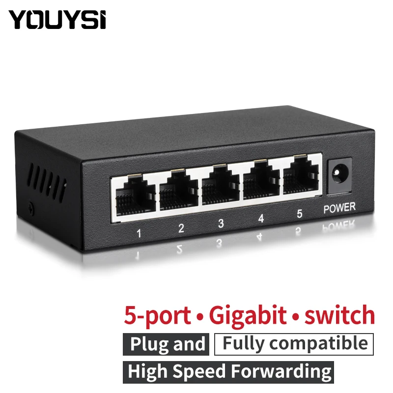 

Youysi 1000M YYS-1005G 8 Ports High Speed Mini Network Switch RJ45 1000Mbps Fast Ethernet Network Switcher