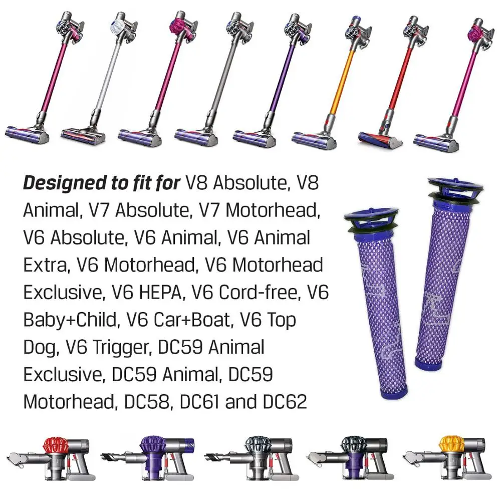 Filters Replaces for dyson v6 v7 v8 dc62 DC61 DC58 DC59 DC74 Vacuum Cleaner Filter Part # 965661-01 Fette Filter