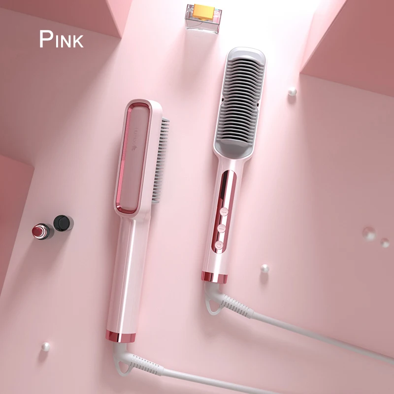 ไฟฟ้าผมStraightenerแปรงFlat Irons Straightening HotหวีผมStraightenerหวีเซรามิคCurling IronsผมCurler