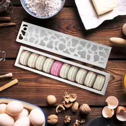 10pcs Rectangular Macaron Box Cookies Paper Box Dessert Packing Boxes For Bakery Cut Out Long Cake Packing Box