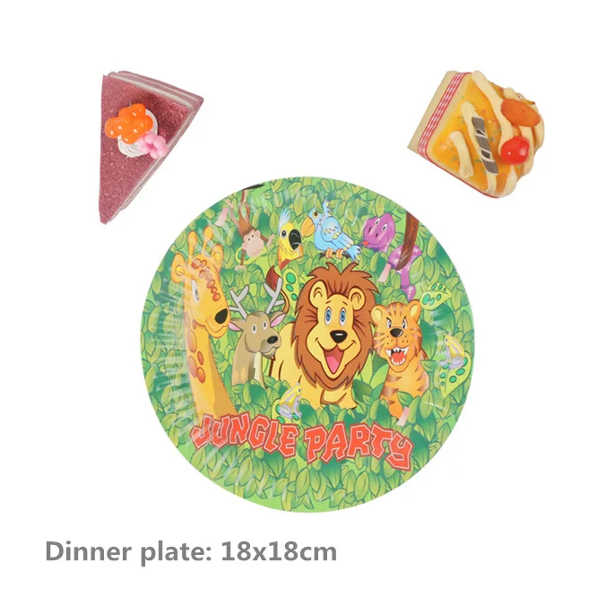 102pcs Cartoon Lion Zoo Party Supplies Kids Birthday Decoration Disposable Tableware Set Paper Plates Cup Banner Baby Shower