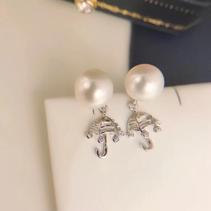 

Umbrella 925 Sterling Silver Earrings Findings Settings Base Mountings Parts Mounts for Coral Pearls Agate Crystal Stones Beads