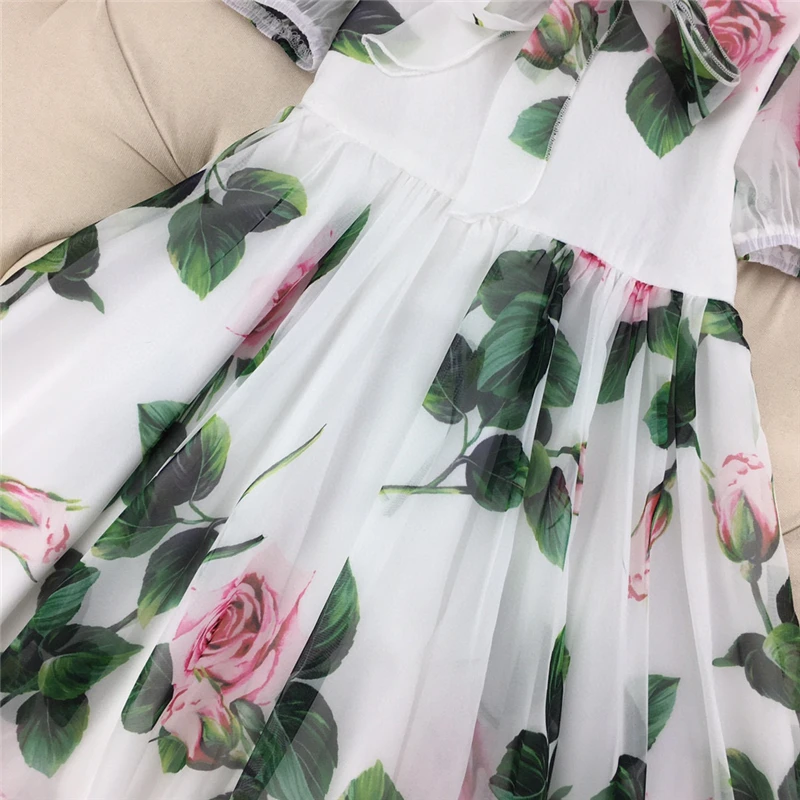 20213 kids girls floral dress princess dresses clothes ball gown 90-160 Childrens formal attire kids ceremonial clothes