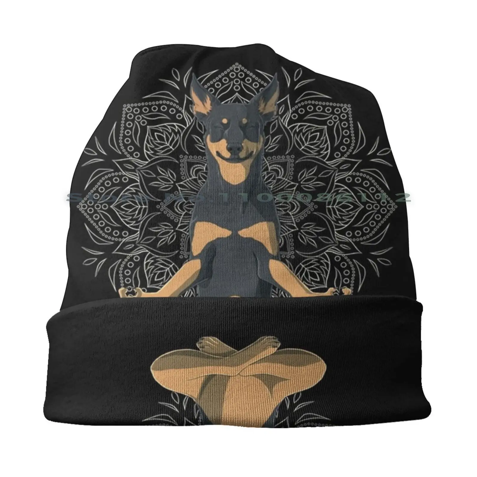 Australian Kelpie Dog Meditate Beanies Knit Hat Dog Lover Puppy Dog Breed Animals Paw Sport Dogs Pets Australian Kelpie Dog