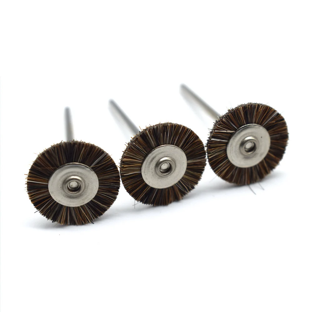 10pcs Jewelry Cleaning Tool Kit 2.35MM Shank Soft Bristle Wheel Brass Cup Brush For Grinder Rotary Tool
