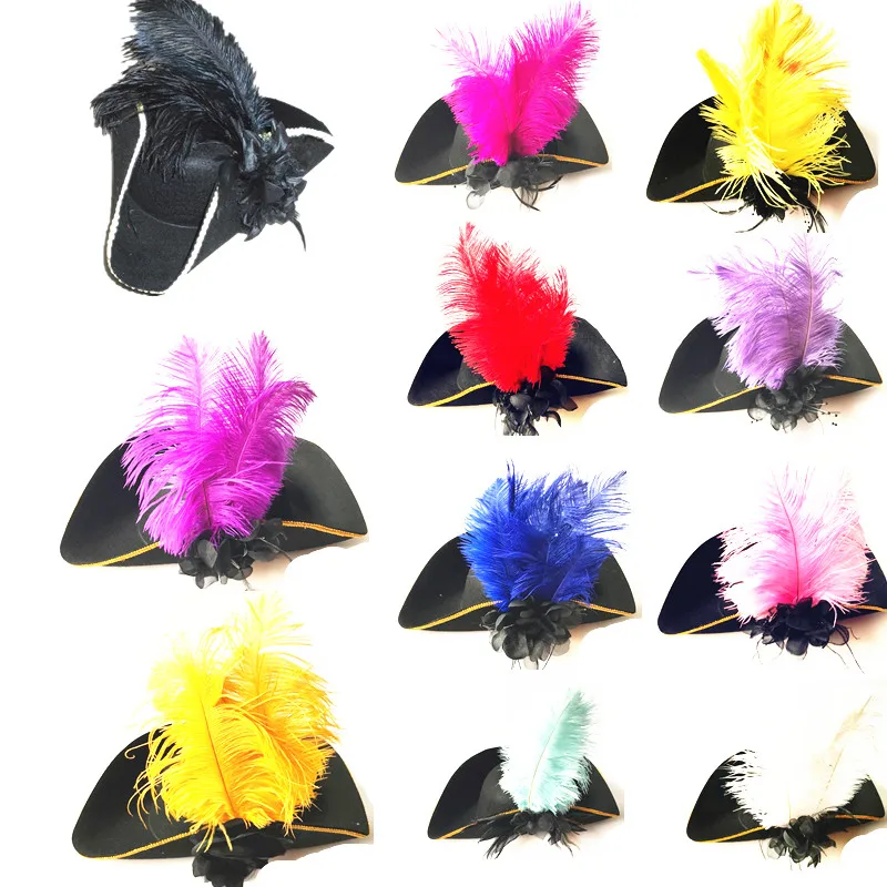 10 colors leather pirate hat mens pirate hat feather caribbean pirate hat festive cap gentleman cap dance hat