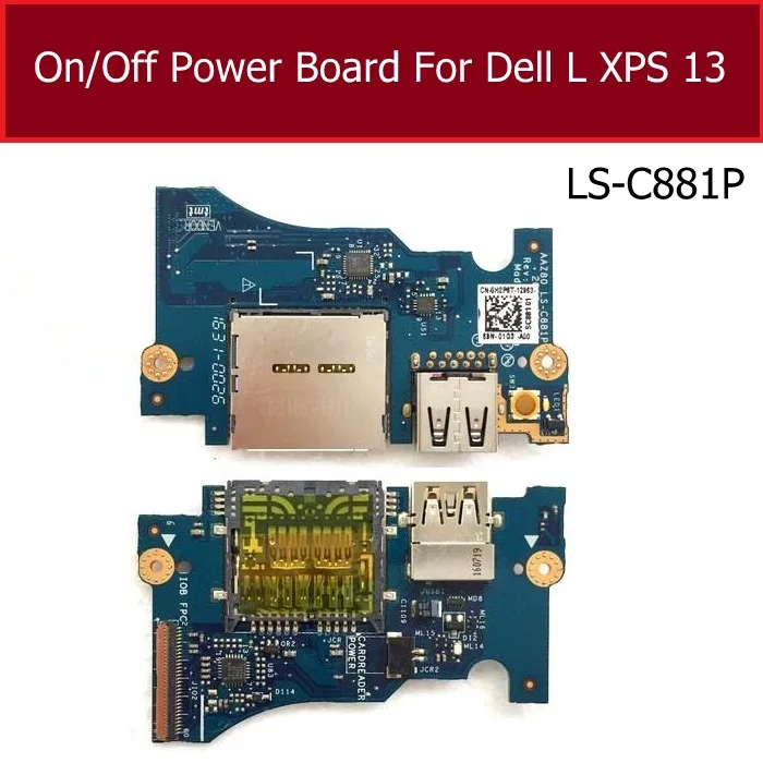 

Genuine On/Off Power Board For DELL XPS 13 9343 9350 USB Board & SD Card Interface LS-C881P Jack Board Replacement parts