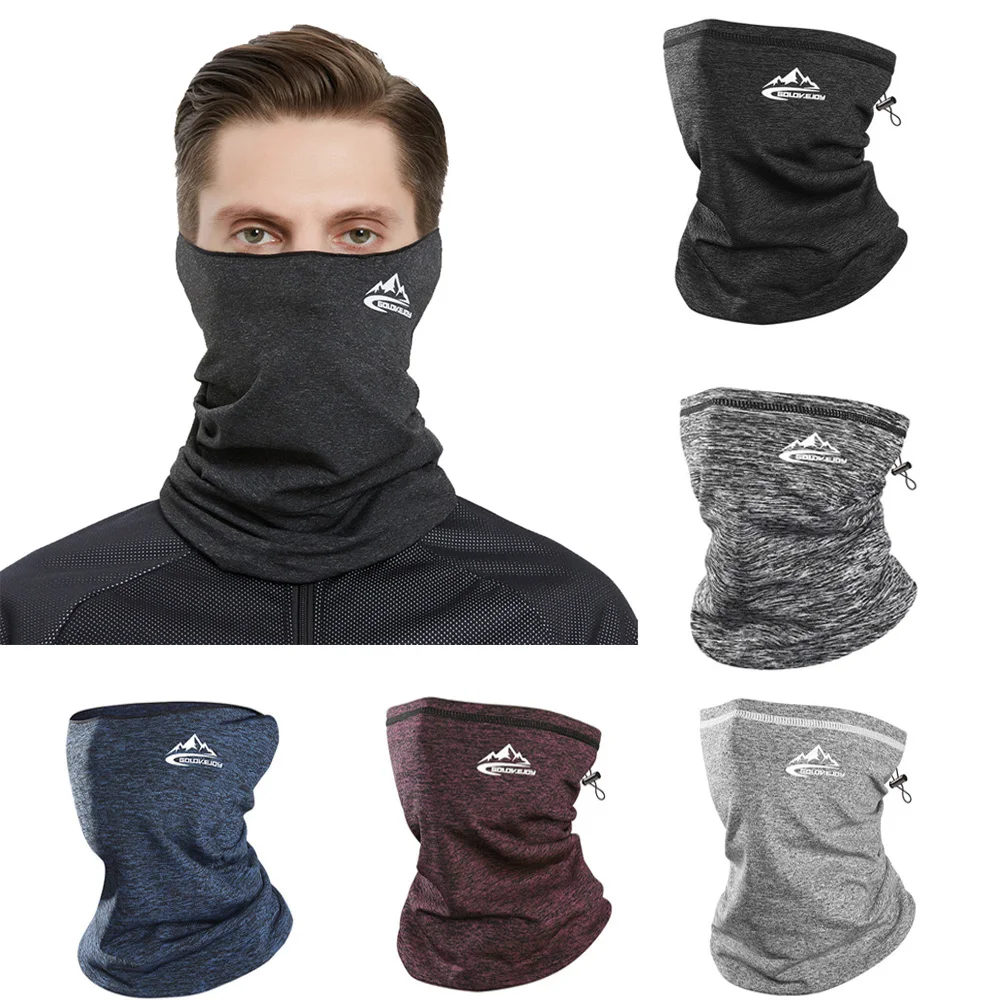 Men Women Cycling Scarf Neck Warmer Stretch Fleece Sports Outdoor Running Bicycle Face Bandana Simple Fashion Fleece Headbands