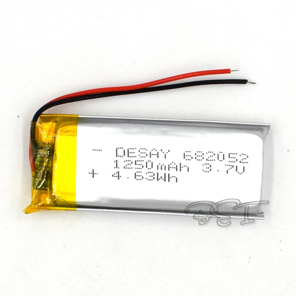 3.7V 682052 With Protective Plate 1250mAh Rechargeable Polymer Lithium Battery For PSP Navigation Ebook Core Li-ion Cell