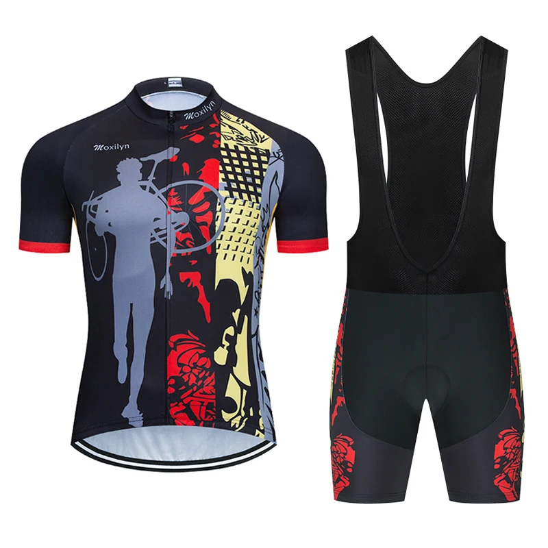 

Moxilyn 2020 Mens Black Cycling Clothing MTB uniform Bike Wear Cycling Jersey Short Set Ropa Ciclismo Maillot Culotte