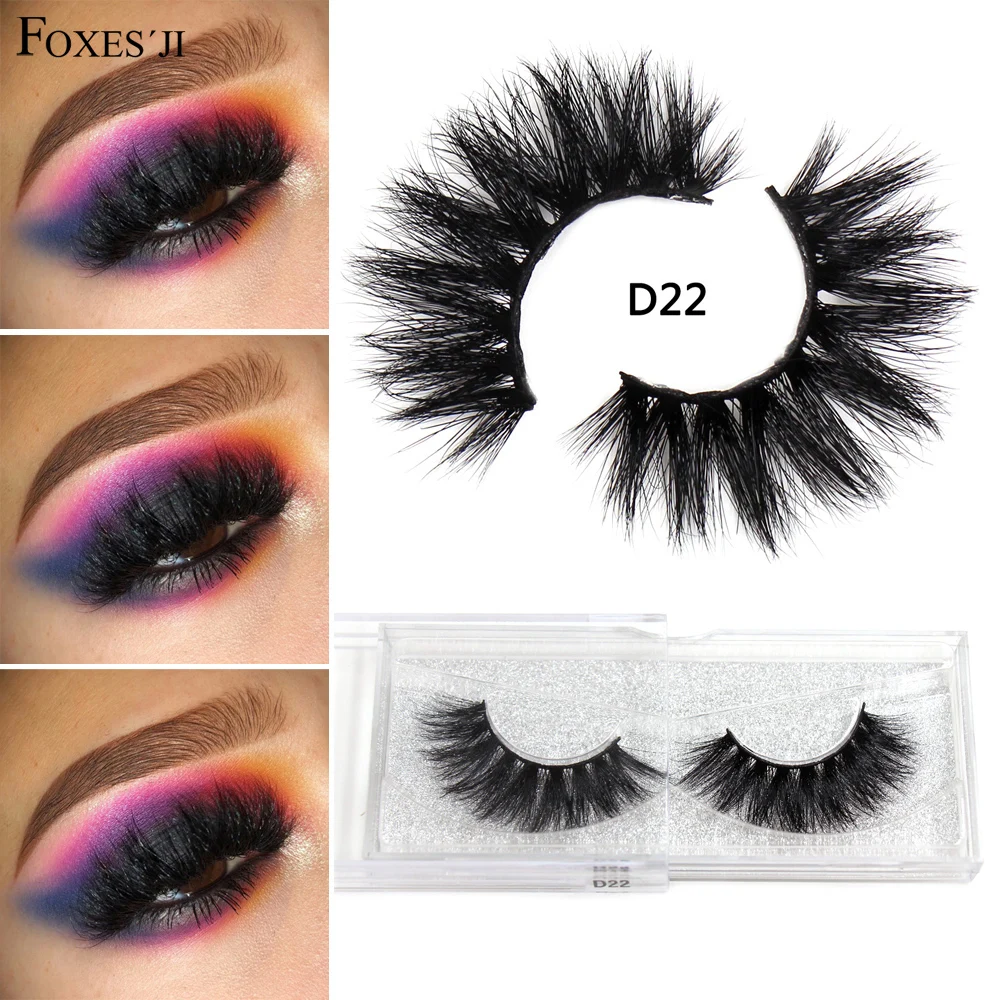 FOXESJI Mink Lashes Eyelashes Cross Thick Fluffy Dramatic 3D Mink Eye Lashes High Volume Soft Natural False Eyelashes Eyelash