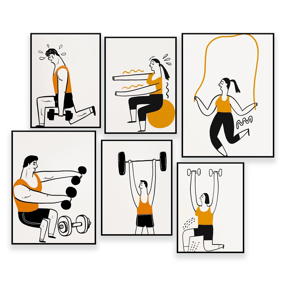 Fitness/ P.E. Gallery Wall - physical education, gym, locker room decor, PE,fitness art,gym teacher,coach, athletics, weights