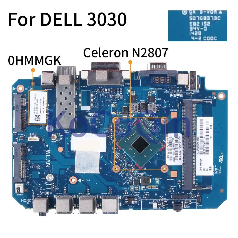 

Материнская плата для ноутбука DELL 3030 Celeron N2807 6050A 2655101 0HMMGK 08GHH4 03XY2T SR1W5 DDR3 Материнская плата для ноутбука