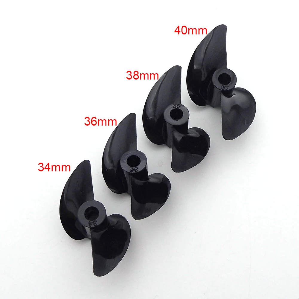 2PCS PC Propeller 2 Blades 34mm 36mm 38mm 40mm 4mm Shaft Surface Prop for RC Boat Speed Boat VEE Oral MONO CAT Toy Boat Model