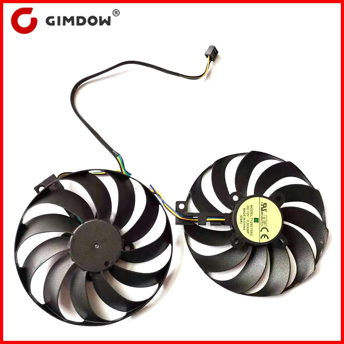 Nova T129215SU 95mm 2 pçs/lote 28x28x28x28mm para ASUS Dupla Radeon RX5600XT RX5700 RX5700XT fã placa gráfica