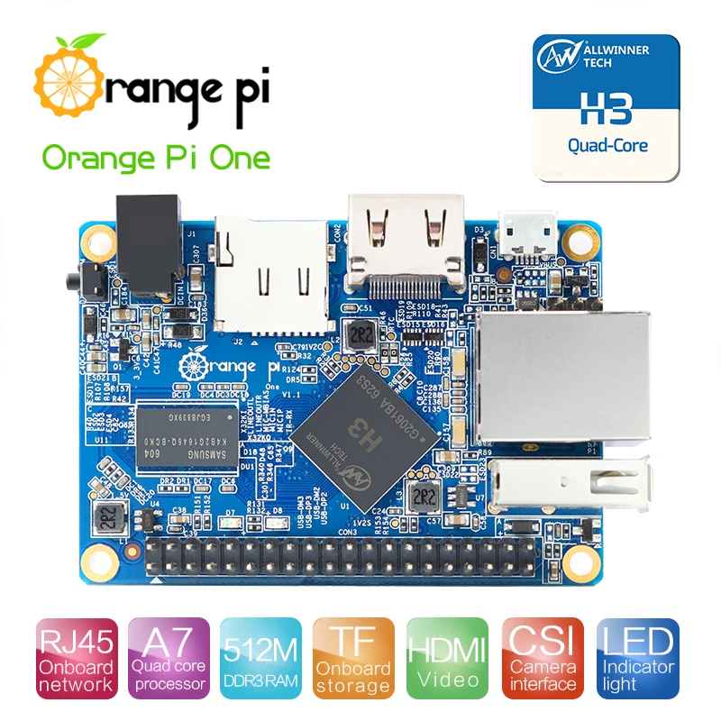 Orange Pi One  H3 1G Quad-core  Support ubuntu linux  and android mini PC