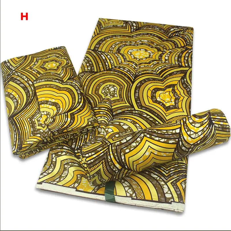 African Golden Wax Print Fabric 100% Cotton High Quality Ankara Tissu Fabric African Real Nigerial Fabric 6yards Y1412-1