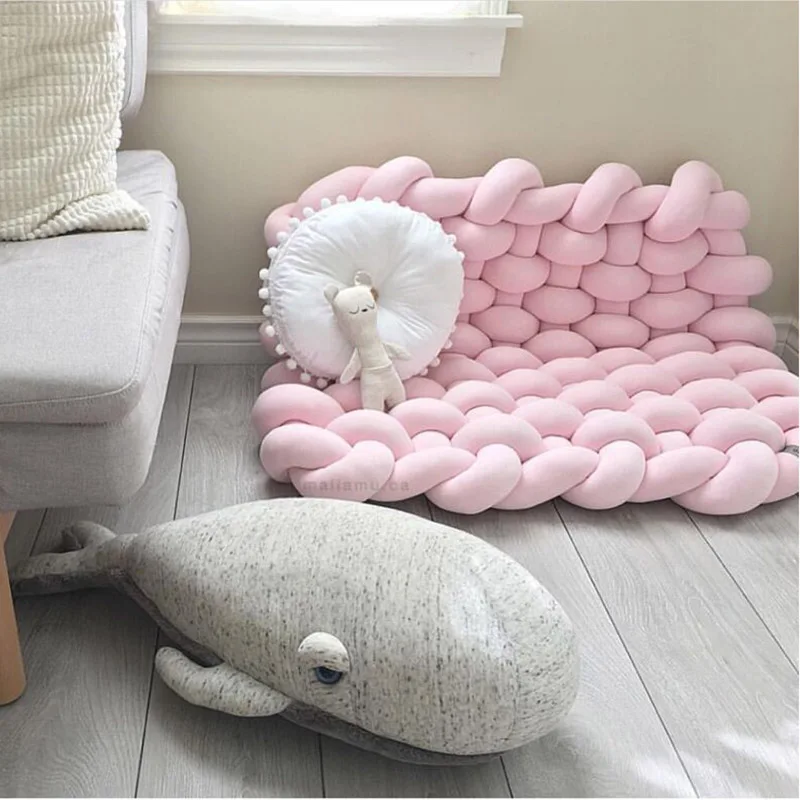 New 85*70cm Hand-woven Cushion Baby Crawling Cushion Non-slip Baby Play Mats Cushion Newborn Toy Blanket